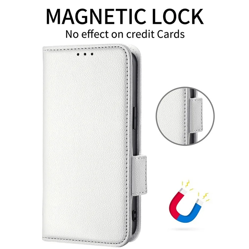 For  OPPO A5/A5M 5G 2025 CPH2735 luxury smooth side buckle wallet magnetic case mobile phone litchi 