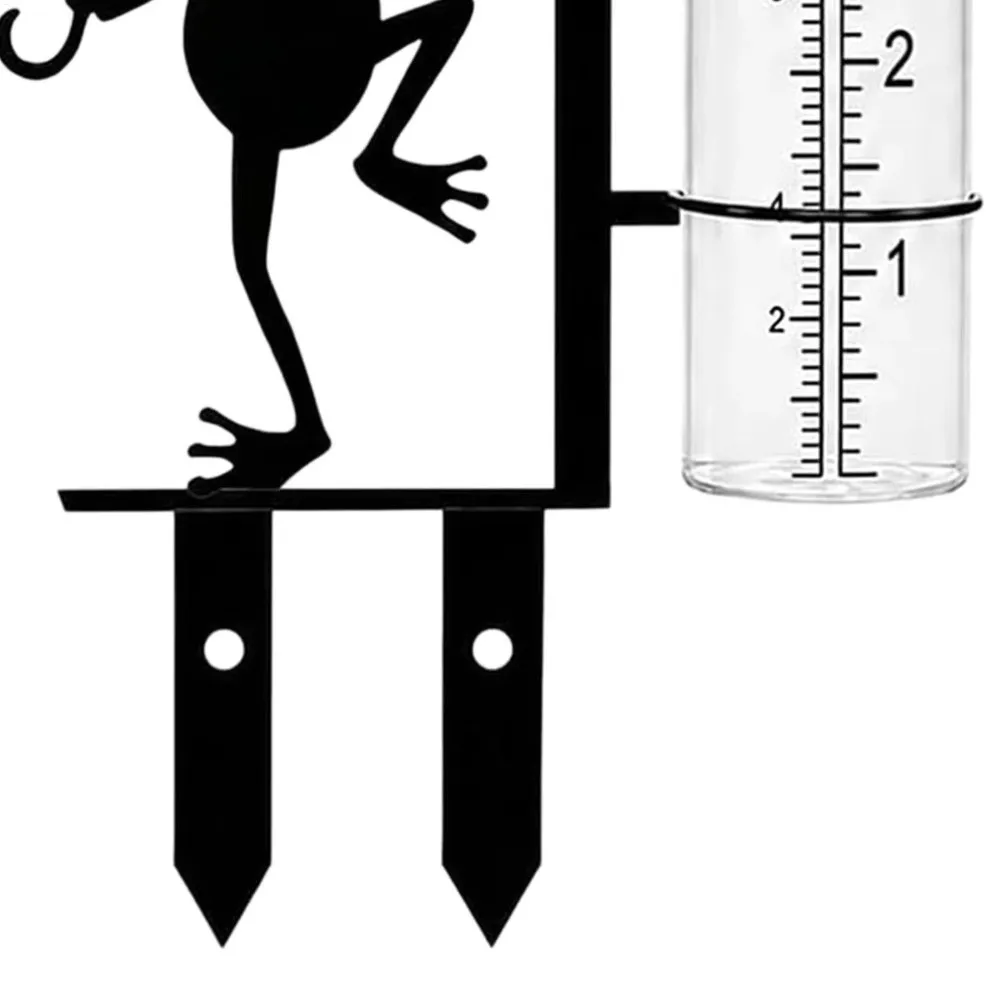 Portable Frost Resistant Rain Gauge Weatherproof Cute Outdoor Rain Measure Metal Creative Garden Rain Gauge for Patio Accessory