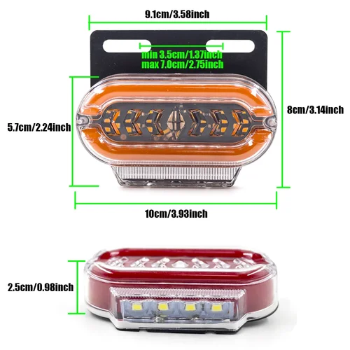 Imagen 2 del producto Luz LED de señal lateral ámbar de 24V, 4/8 Uds., 3 modos, indicador de señal de advertencia externa, lámpara de liquidación, camión, remolque, camión, autobús