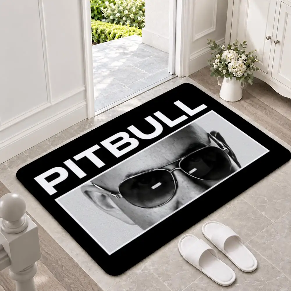 music Pitbull Floor Mat Doormat Non-Slip Floor Mat Rug for Bathroom Kitchen Entryway Indoor Outdoor Home Decor