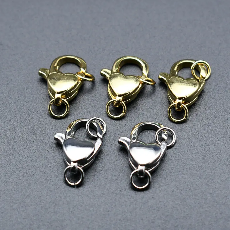 

Wholesale Jewelry Making Suppliers Silver Gold Plated Heart Lobster Clasp for DIY Bracelet Necklace Jewelry Making