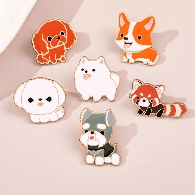 كلب بروش شارة الملابس على ظهره الملحقات سبيكة الصدر التجارة الخارجية عبر الحدود الساخن بيع