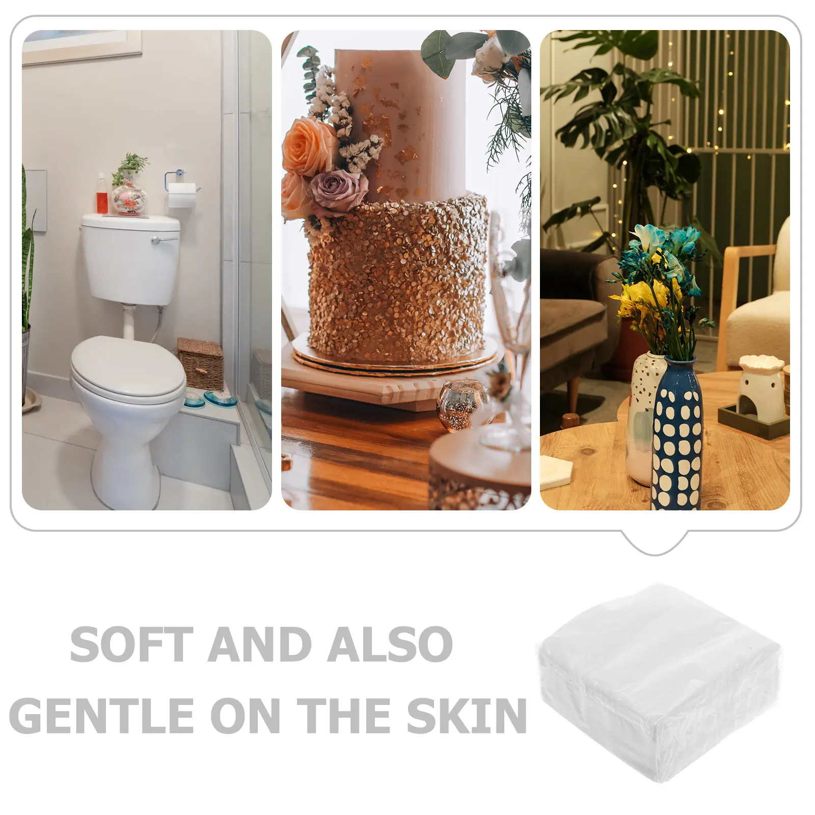 50 szt. Białe serwetki restauracyjne, grube, składane, papierowe, do hotelu, na imprezy, catering, hurtowe, jednorazowe, delikatne dla skóry.