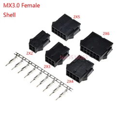 10sets Female MX3.0 3.0mm Pitch Micro-Fit 3.0 Connector Housing 2*1/2/3/4/5/6/8/10/12 Pin shell Terminal Molex 43020 2P/3P/4P/5P