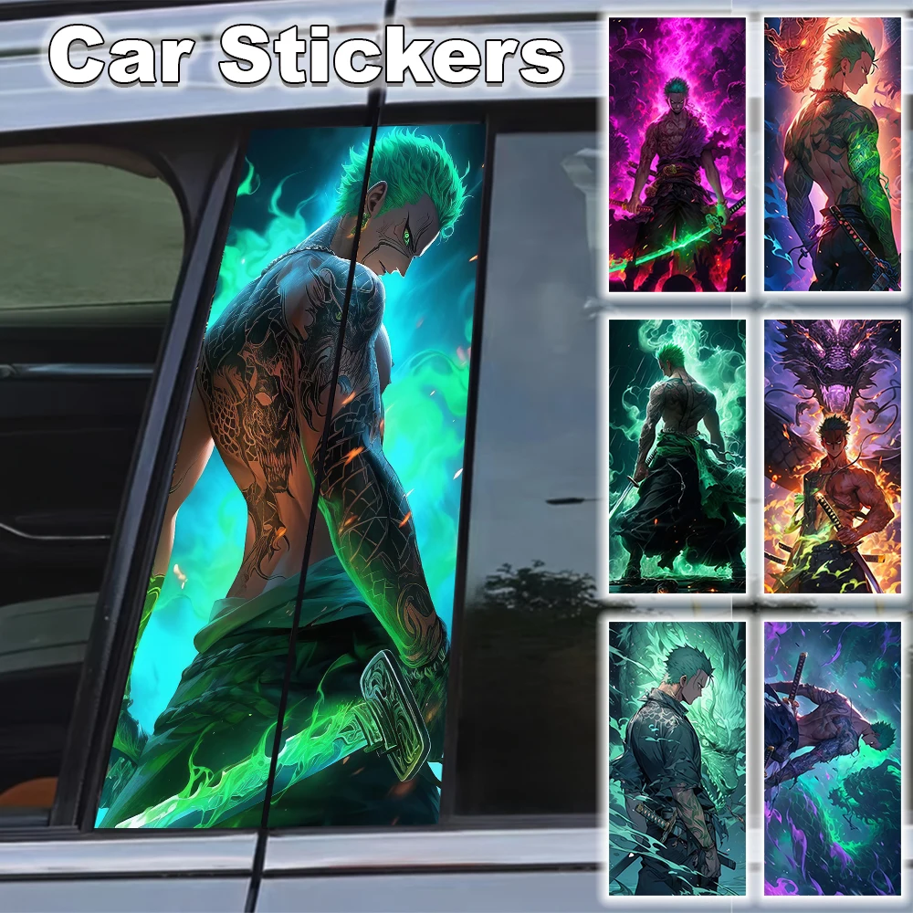 

One Piece Car B Pillar Sticker Luffy Decal Waterproof Anime JDM Accessorie Zoro Self-adhesive Poster Stick Scratch Resistant