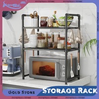 2/3-Layer Kitchen Storage Rack Simple Microwave Shelf Space-saving Countertop Tableware Tidying Organizer Kitchen Accessories