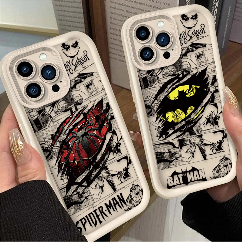 Marvel Spider Man Graphic Case For iPhone 16 15 14 13 12 11 Pro Max X XS X S Max XR SE 2020 7 8 Plus Silicone Shockproof Phone