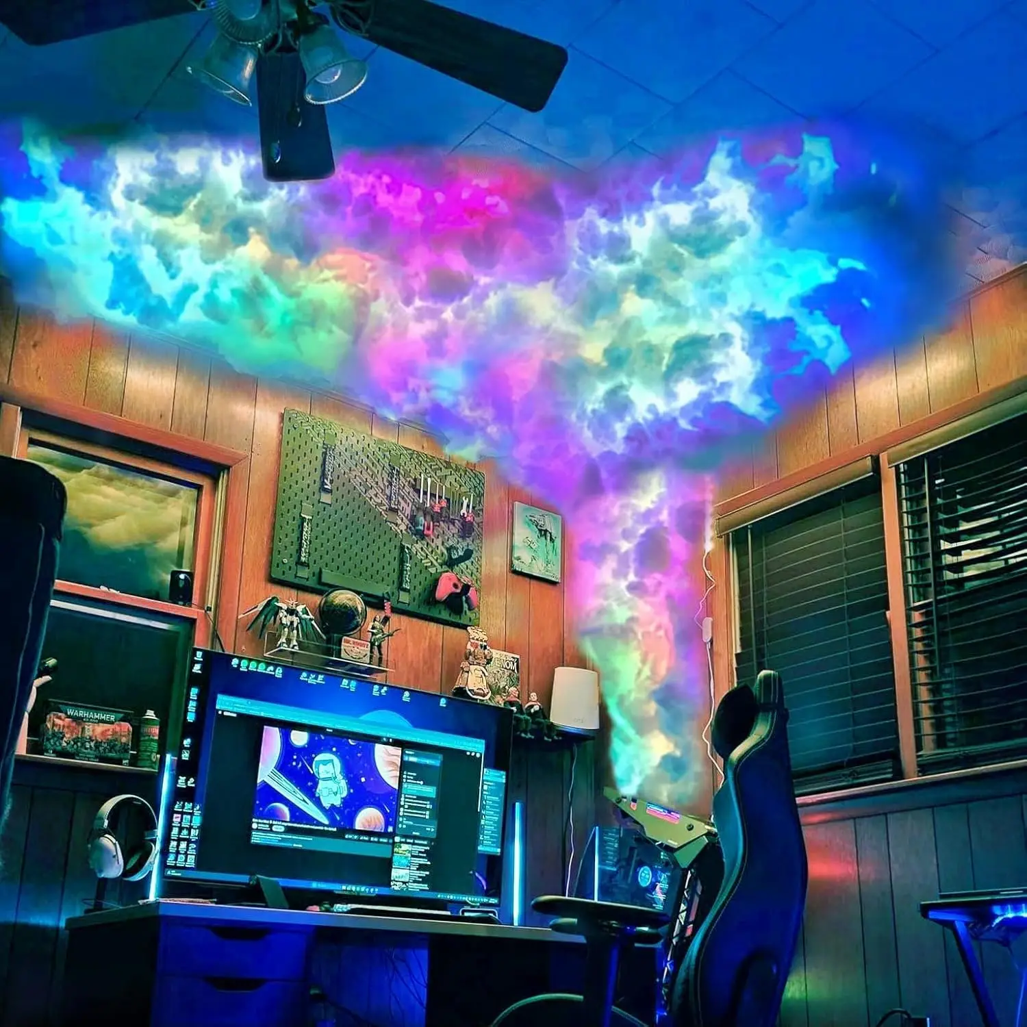 

3D Thunder Cloud LED Ceiling Lights with Music Sync & Color Changing Strips, DIY Set for Gaming Room Decor