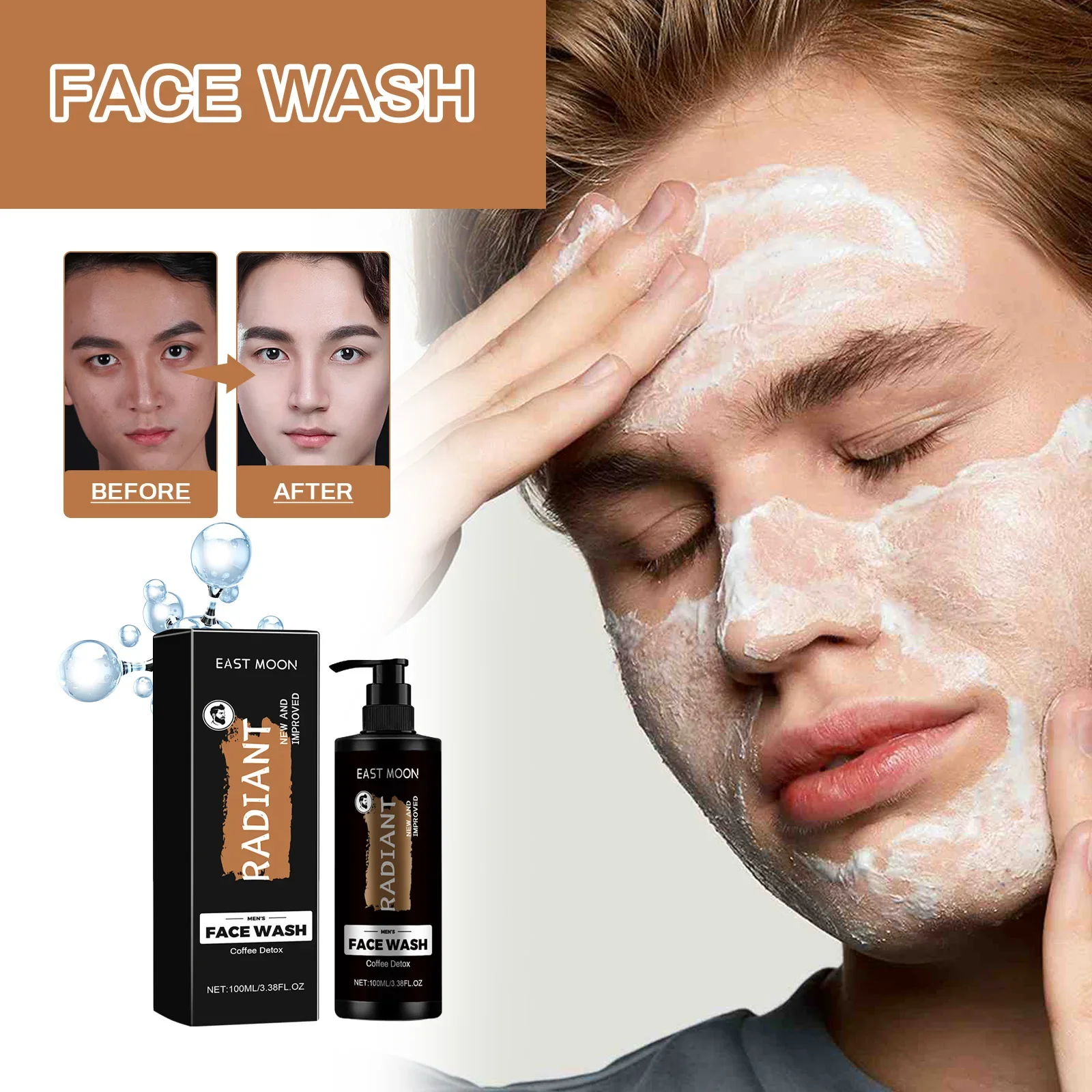 

Men's Face Wash Deep Cleansing Oil Control Whitening Brightening Exfoliating Moisturizing Pore Cleaner Dullness Skin Daily Use