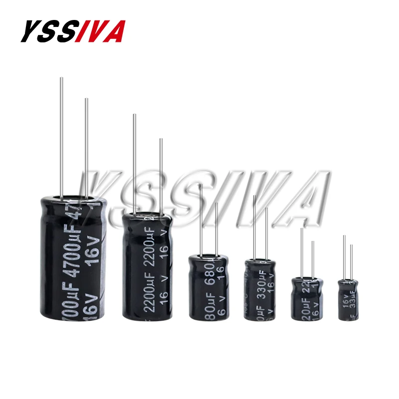 16V Aluminum Electrolytic Capacitor 10UF 22UF 33UF 47UF 100UF 220UF 470UF 680UF 1000UF 2200UF 3300UF 4700UF 6800UF 22000UF