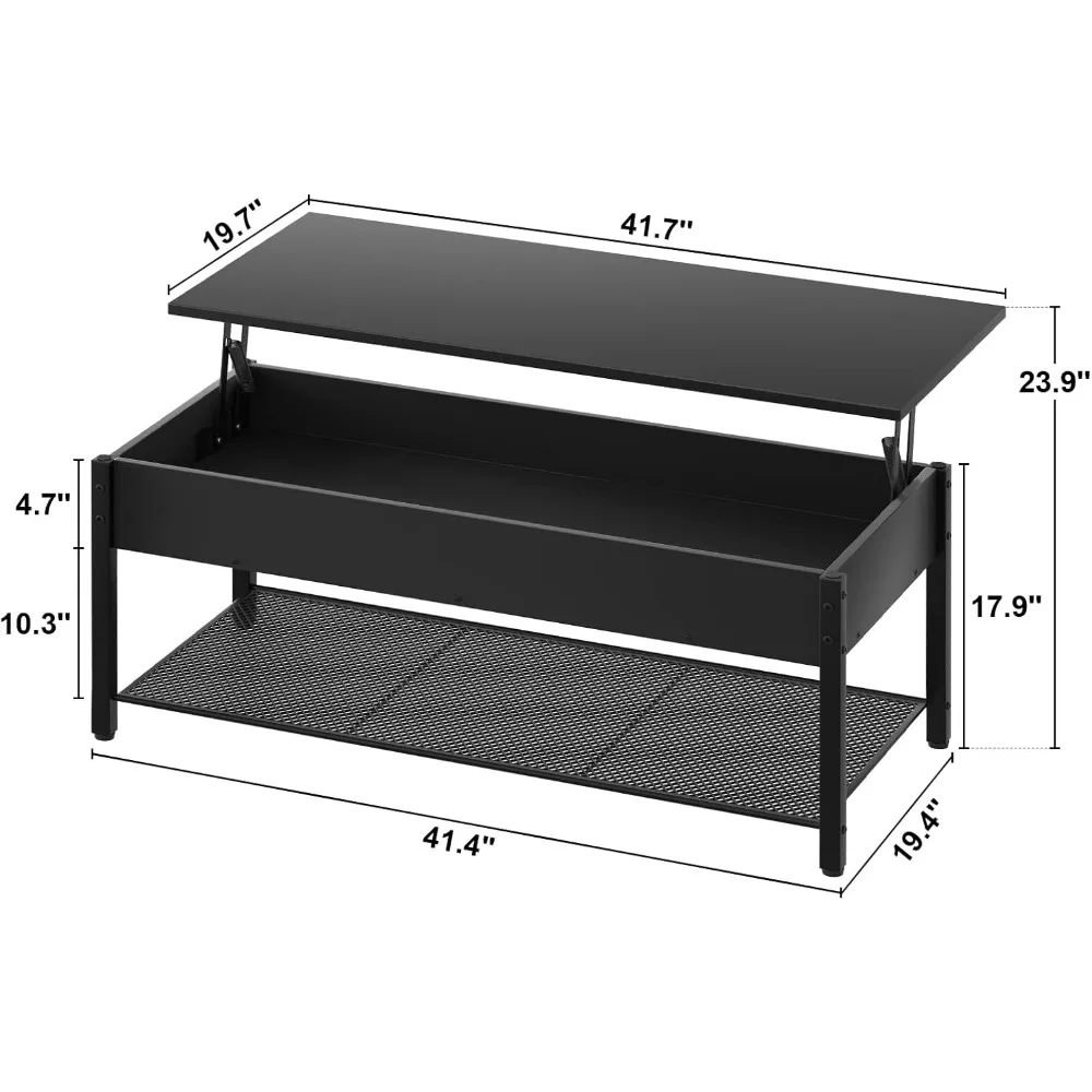 Modern Storage Coffee Table with Lift Top and Hidden Compartment for Living Room