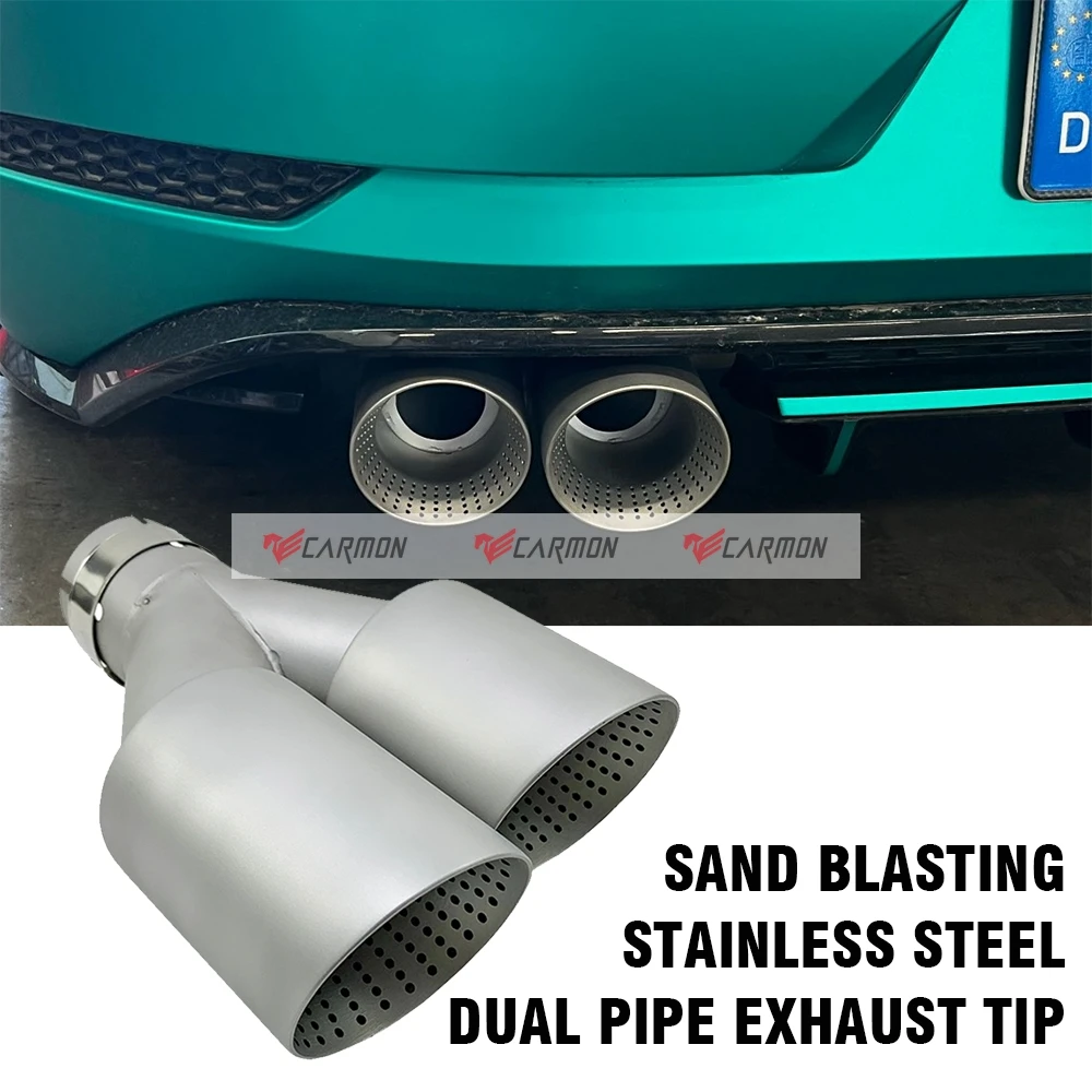 

Dual pipe exhaust muffler Sand Blasting Stainless Steel Exhaust Tips for VW Golf R MK7 Golf 6 Exhaust Muffler pipes