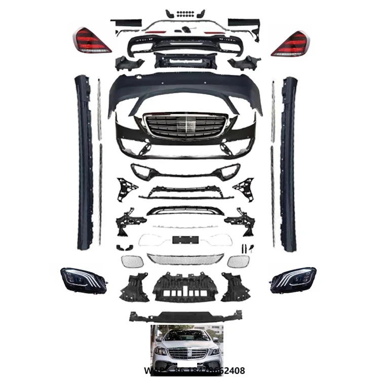 

Car Accessories Facelift S65 Style Front Rear Bumper Side Skirts Body Kit for New Mercedes Benz s Class W222 OEM 2228852001