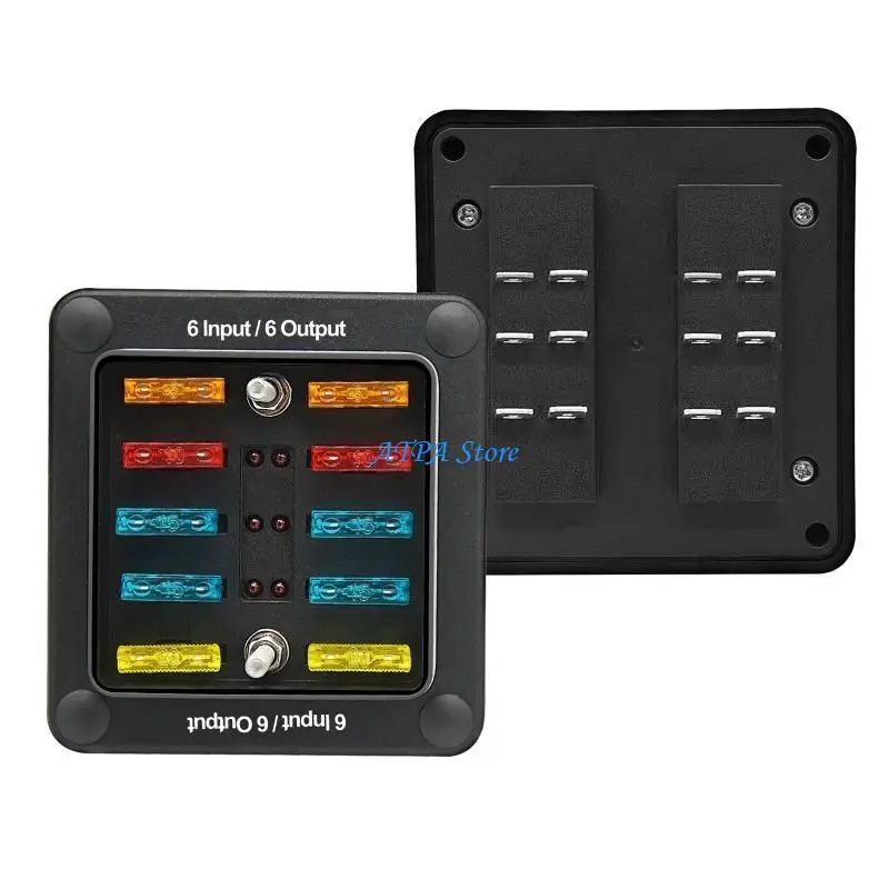 

U13C Marine Circuit Car Truck RV Blade with LED Block Holder Box 6 Way
