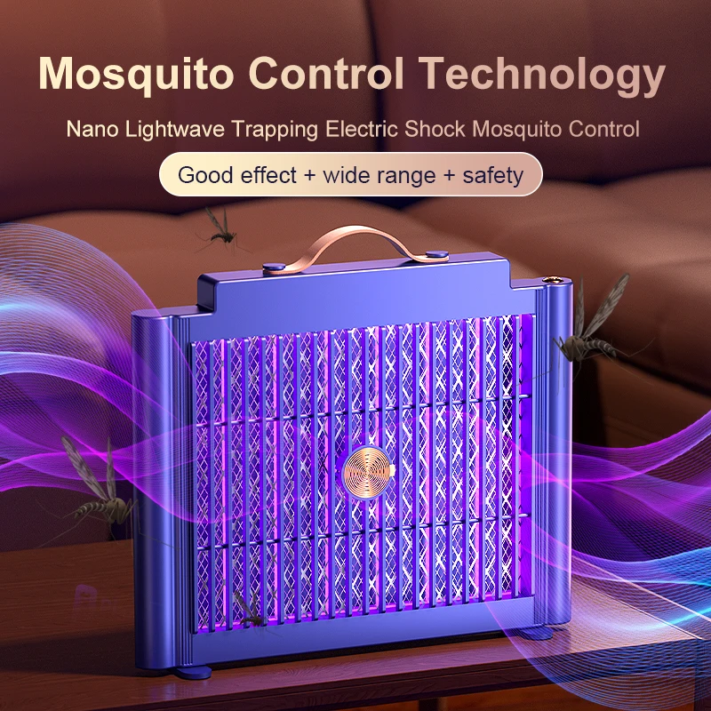 Electric Shock Mosquito Killler Lamp LED Bionic Physical Mosquito Trap Safe For Kids Kills Ultraviolet Light Mosquitoes