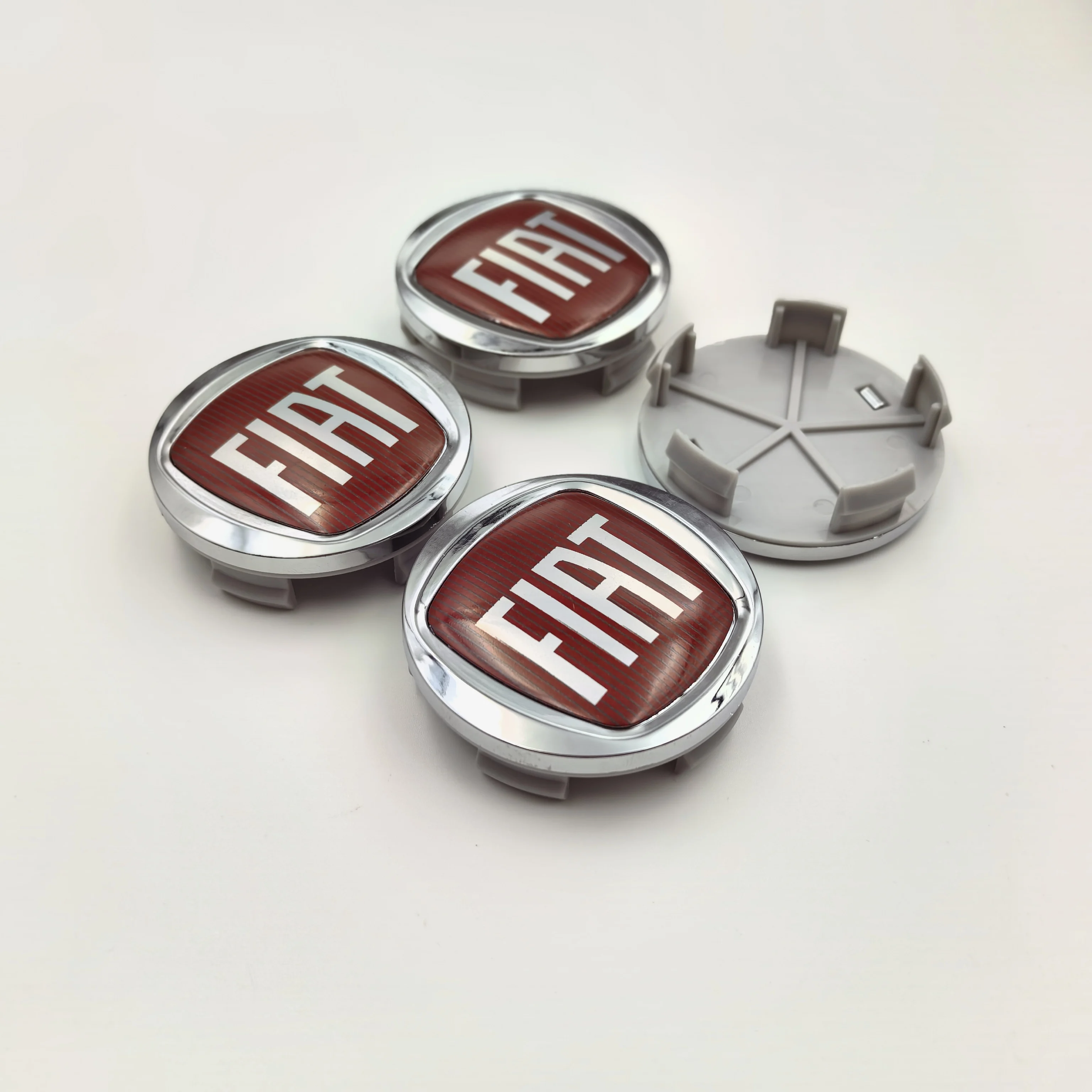 4 Uds. Emblema de cubierta central de cubo de rueda de coche de 60MM para FIAT 500 Ducato Panda Grande Punto Tipo Abarth Pulse Strada 600 500L Accesorios