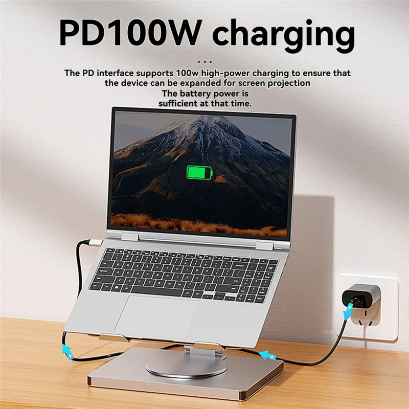 10 Ports Docking Station With USB Hub Card Reader RJ45 For Laptop Foldable Universal Bracket Holder,Requisite