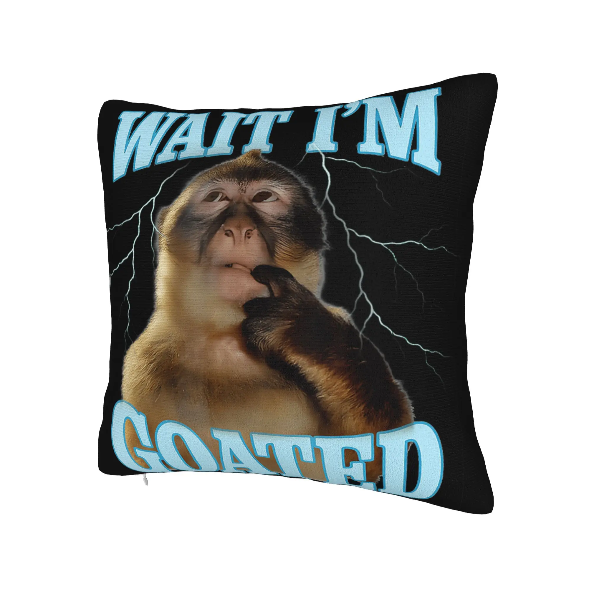 Thinking Monkey Meme  Pillow Covers Accessories Soft Cushion Cover Decorations  Throw Pillow Case Cover Home Multi Size