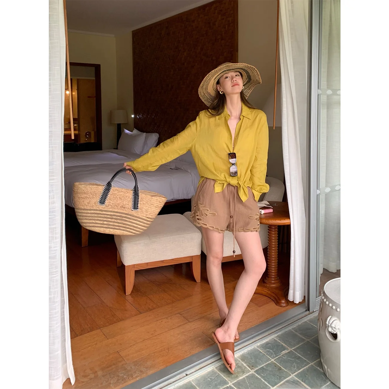 

Gakee Official Linen Long Sve irt Women's Summer New Design Sensation Sunscreen irt Ele Aosphere irt