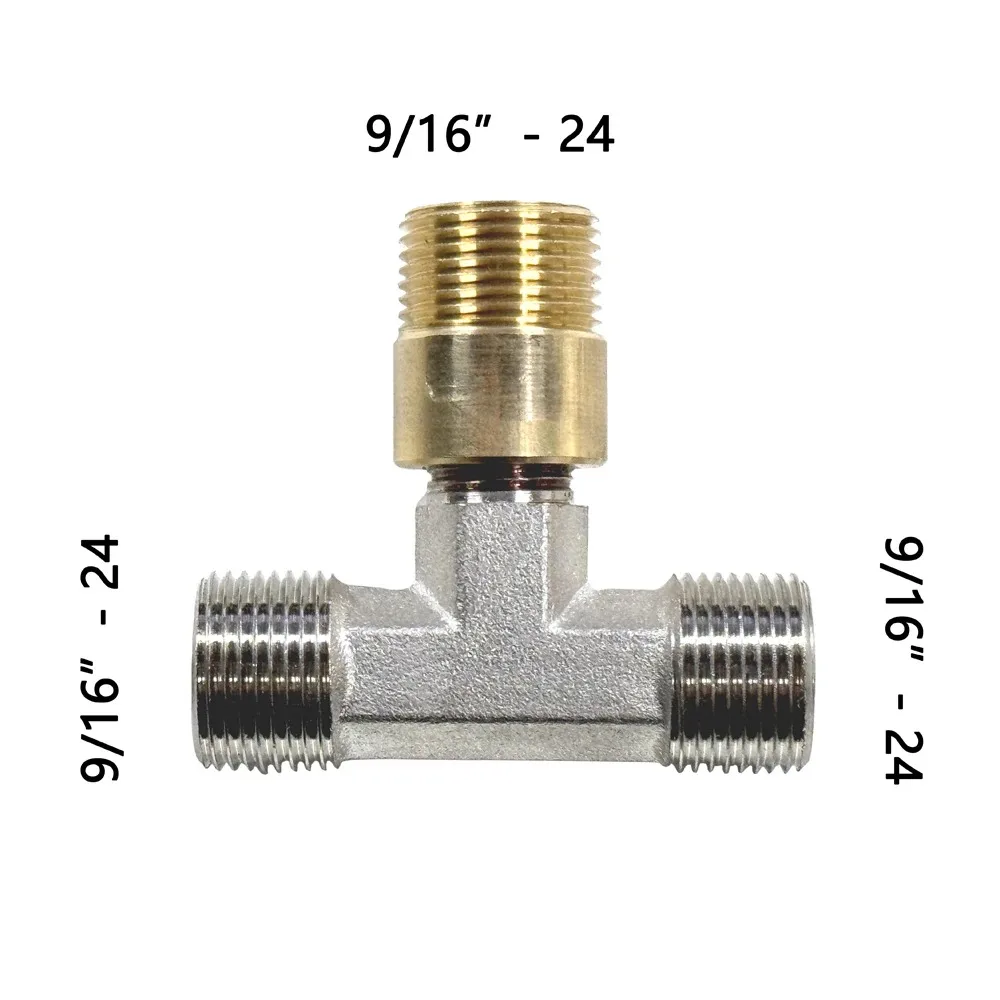 

3Pcs Stainless Steel Hose T-fittings for 5/16 and 3/8 Tubing with 9/16 -24 Threaded Adapters, New Exhaust Fittings