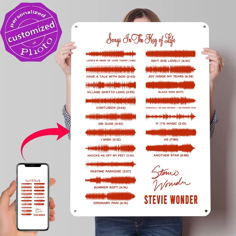 Stevie Wonder Personalized 3D Textured Metal Poster Wall Art Vintage Tin Signs for Decoration Bedroom Accessories Home Decor