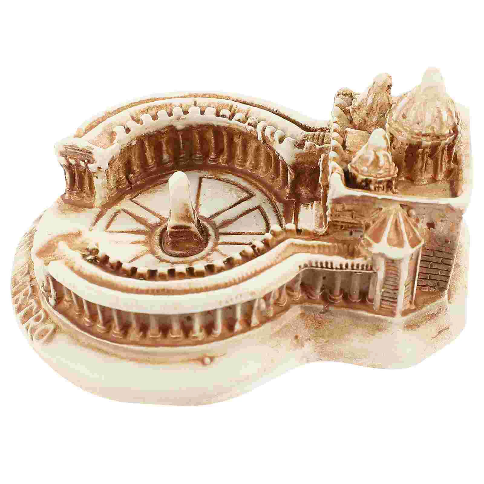 

Kit Simulation Building Model Saint Peter's Basilica Sculpture Mini Desktop Decor White Party Architectural Prop Travel