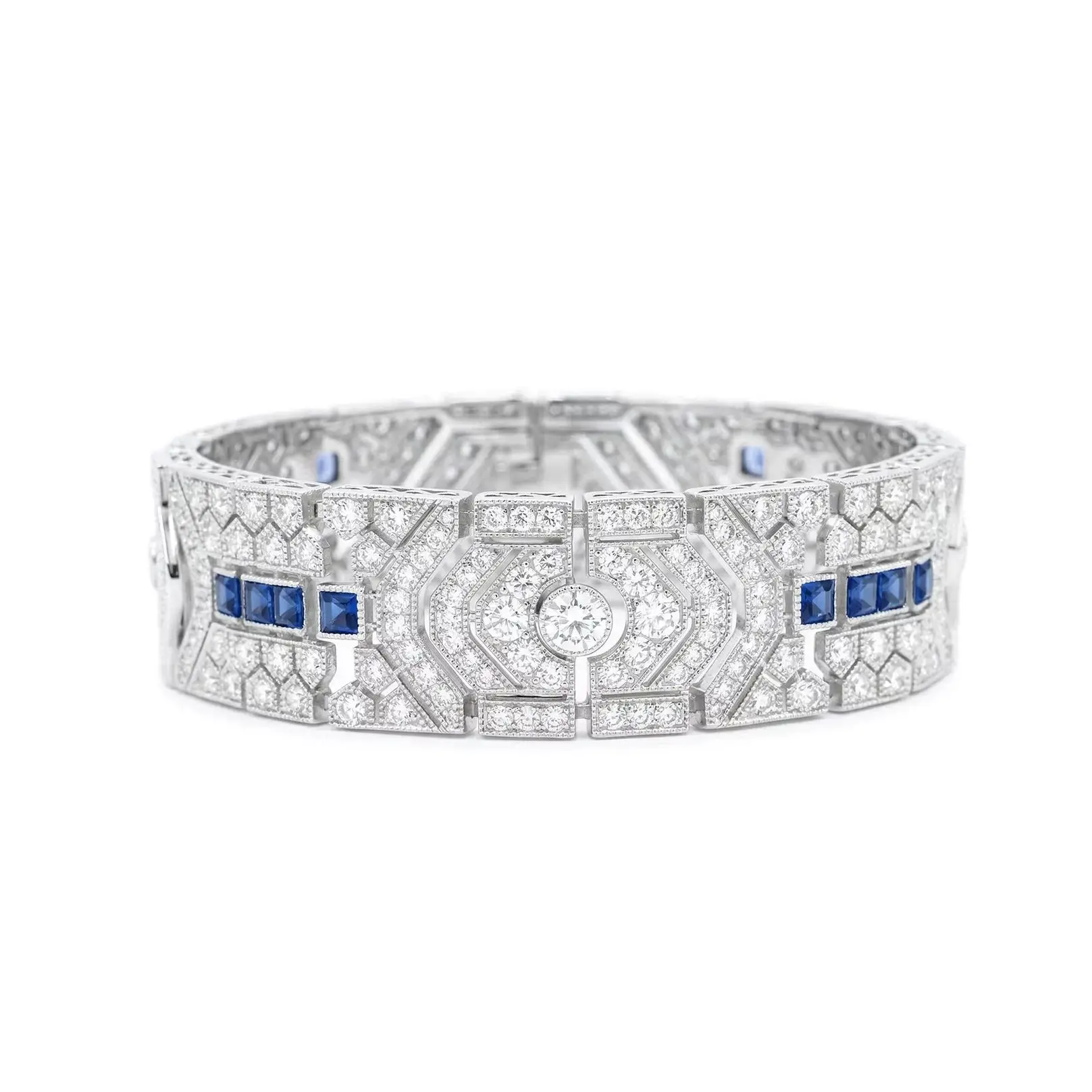 Vintage Luxury Lab Grown Spinel Bracelet Art Deco Women's 925 Sterling Silver Fine Jewelry Anniversary Engagement Banquet Gifts