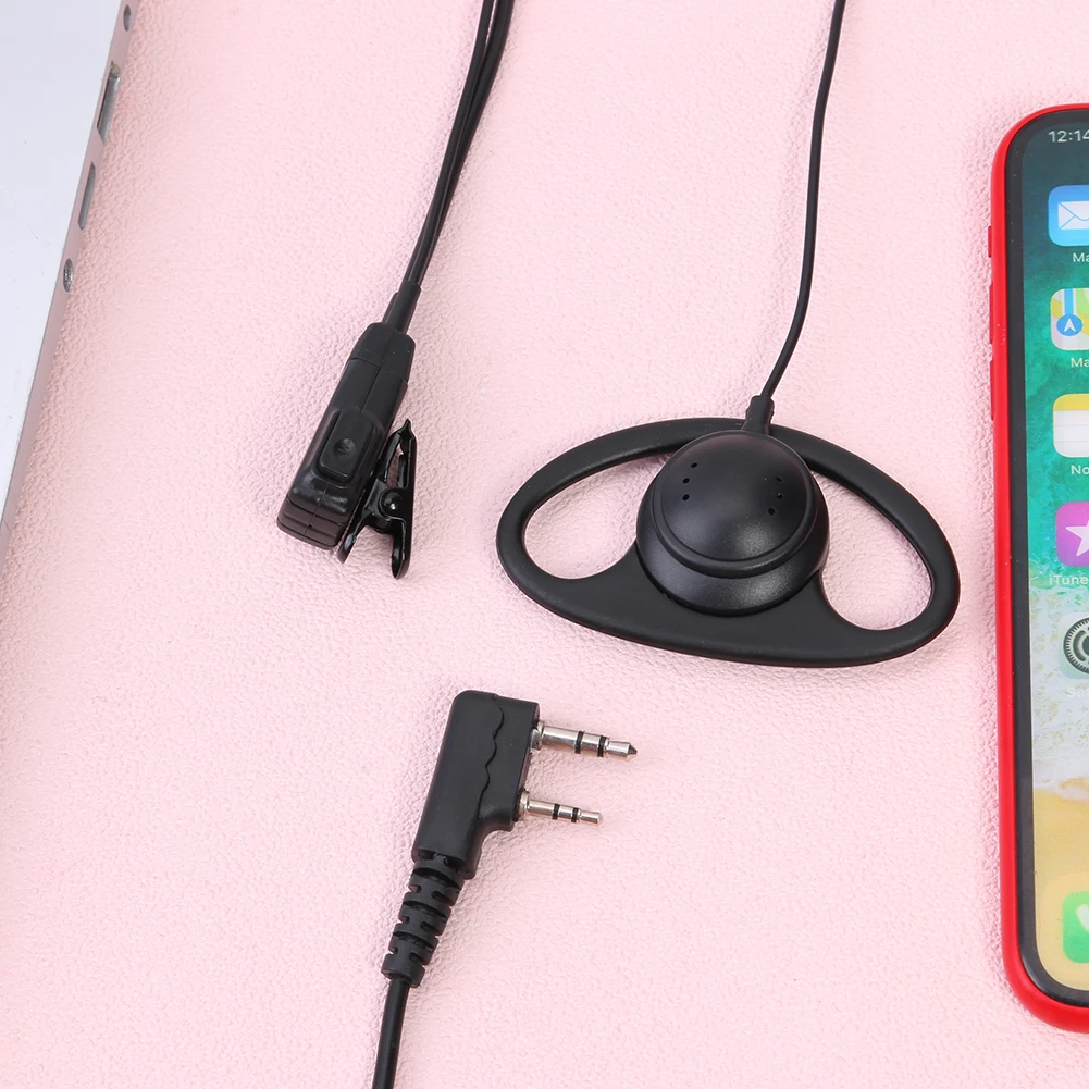 หูฟังรูปตัว D หูฟัง 2 พิน K หัว PPT ไมโครโฟนหูฟังชุดหูฟังสำหรับวิทยุเป่าเฟิง