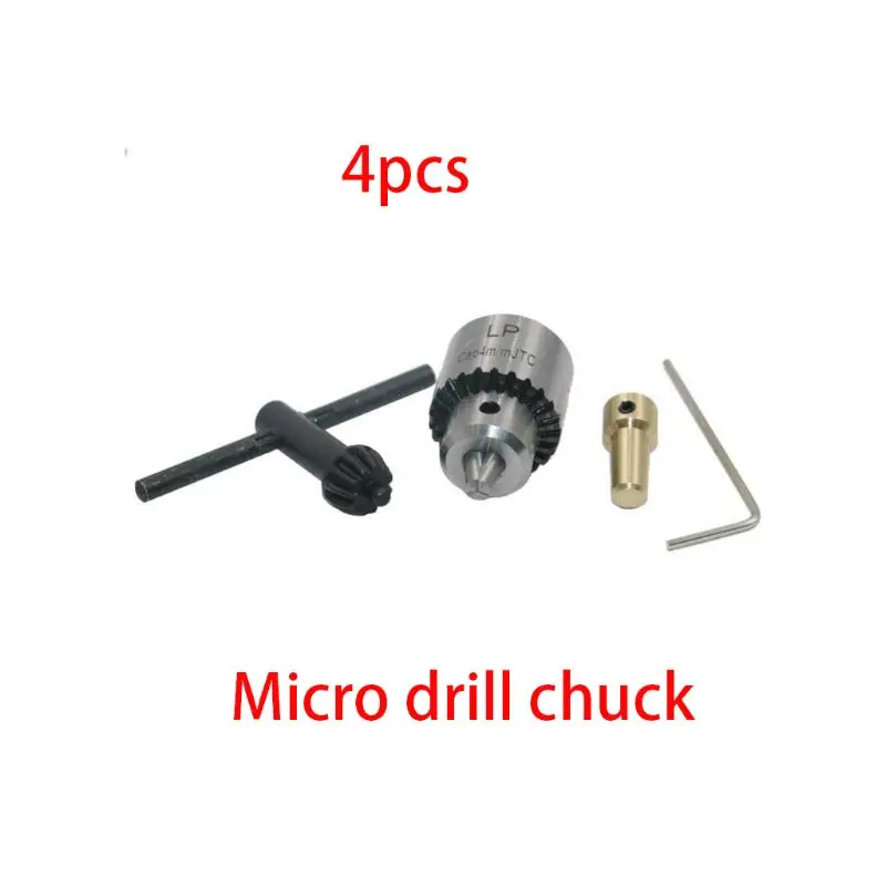 Micro Drill Chucks Motor Jaw Clamping 0.3-4mm Cone Mounted Spindle with for Key 3.17mm Brass Shaft