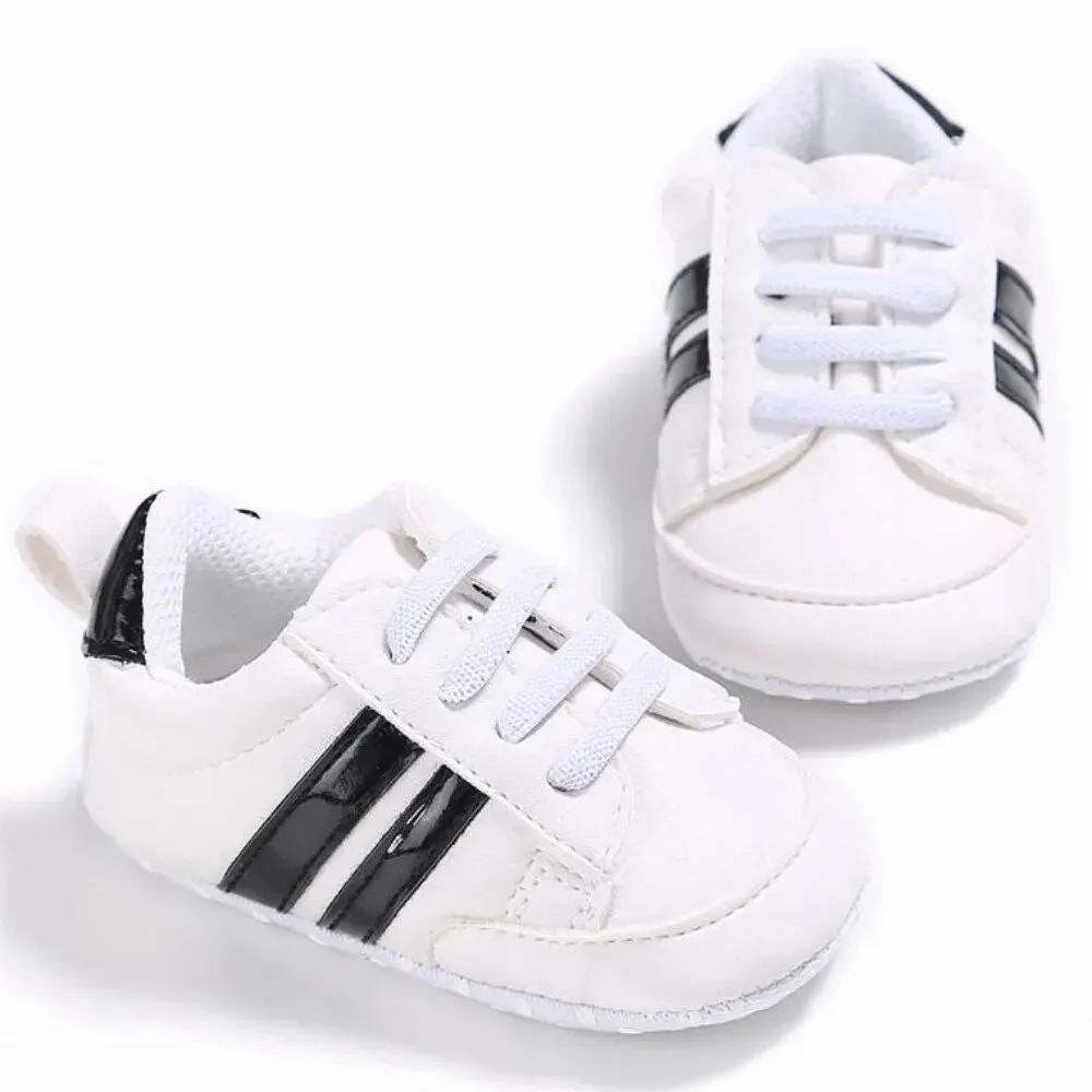 Meckior Baby Sneakers Classical Sport Soft Sole PU Leather Shoes Streaks Multi-Color First Walker Newbor Baby Boy Girl Shoes image 2