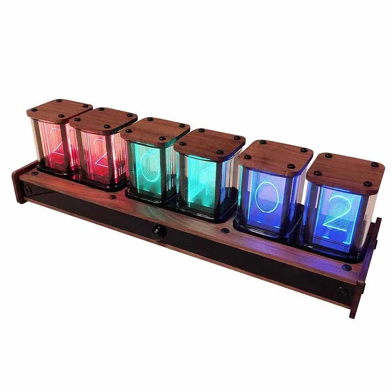 Creative LED Digital Display Electronic Alarm Clock Pseudo Glow Tube Desk Clocks Infrared Sensing Table Clock Desktop Decoration