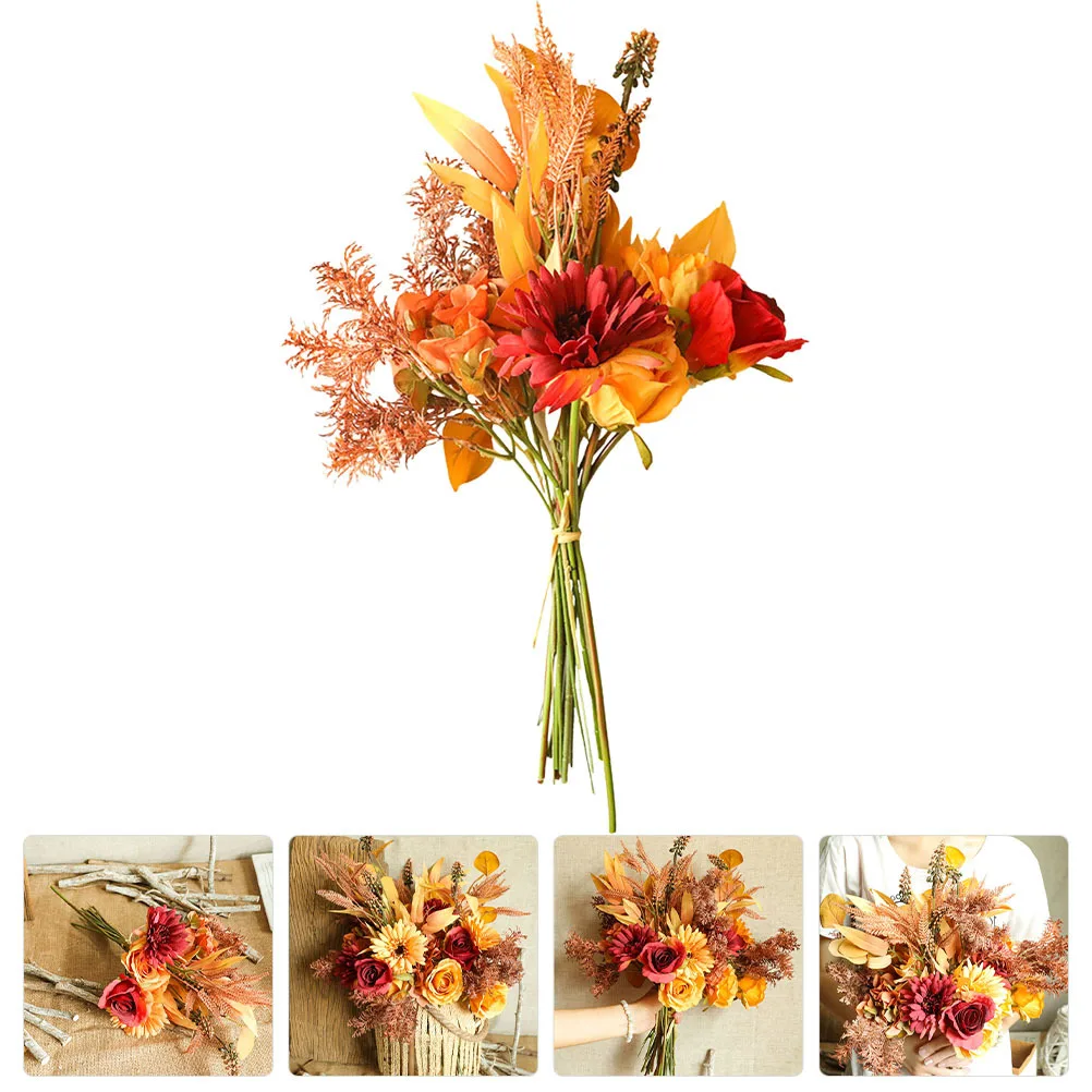 

Artificial Flower Bouquet Autumn Decorative Fake Flowers For Thanksgiving Home Party Indoor Outdoor Simulation Fall