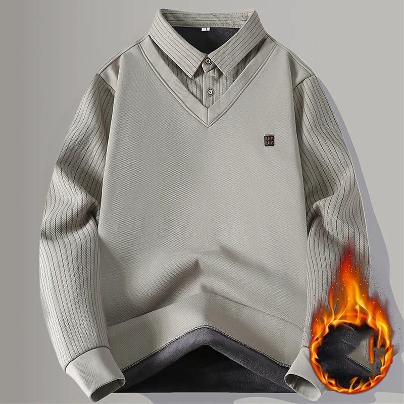 Fashion Sweater Male Men Clothing Pullover Autumn Men's Streetwear Casual Knit Men's Jumpers Spring Sweat-shirt Solid Color