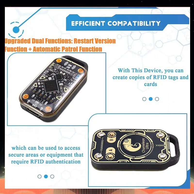 

Chameleon Ultra Smart Card Emulator RFID Smart Chip Reader+5XUID Keychain 125K 13.56M Card Decode NFC Duplicator-TCE