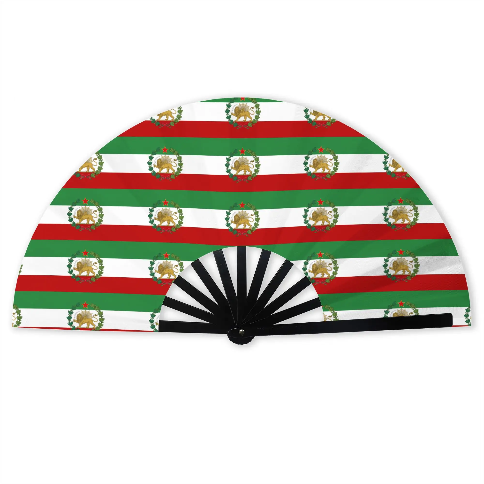 Iran Pahlavi's Flag with Lion and Crown Hand Fan Promotional Gift Party  Durable Folding Fans Creative Bulk Pack Fan