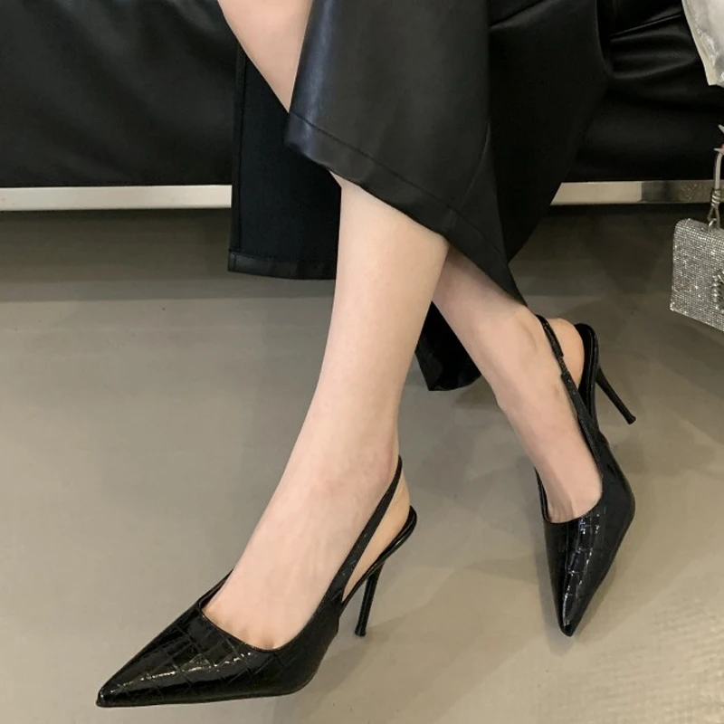 

Элегантные женские туфли-лодочки Aneikeh на тонком высоком каблуке с острым носком для свадьбы и вечеринок, сексуальные туфли на ремешке сзади, Zapatos De Mujer