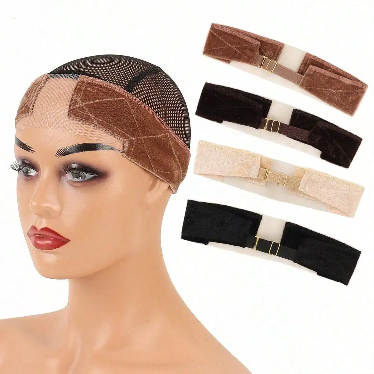 

Lace Wig Non-Slip Soft Velvet Women's Wig Fixing Band, Velvet Wig Accessories Fixing Scarf Headband Adjustable