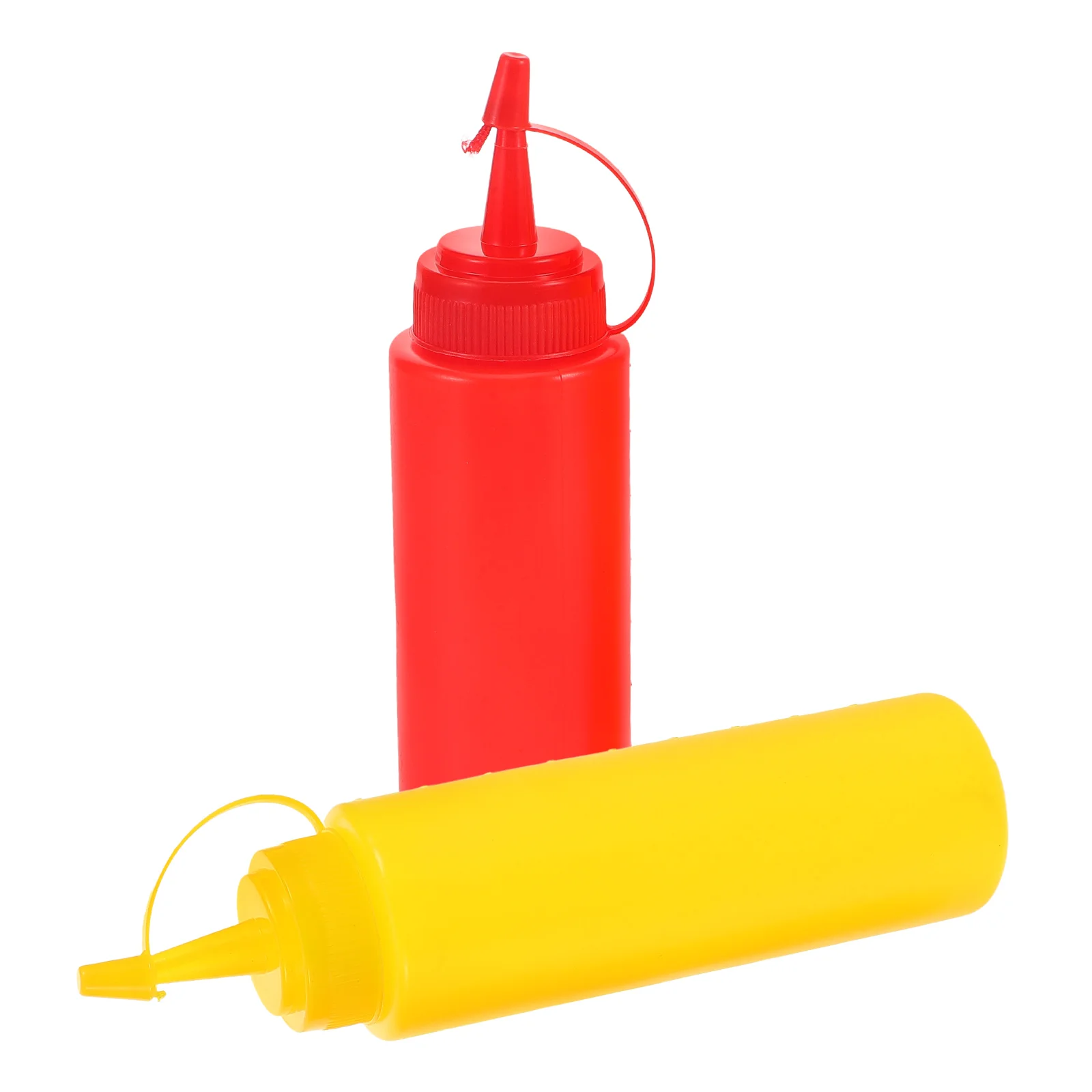 2 Pcs Toy Tricky Ketchup Bottle Plastic Sauce Condiment Small and Mustard Bottles Squeeze