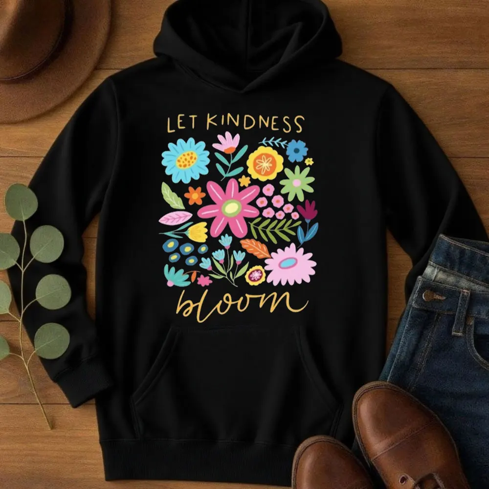

Let Kindness Bloom Hoodie Mental Health Tracksuit Be Kind Retro Flower Hoodie Winter Women Pullover Long Sleeve Tracksuit