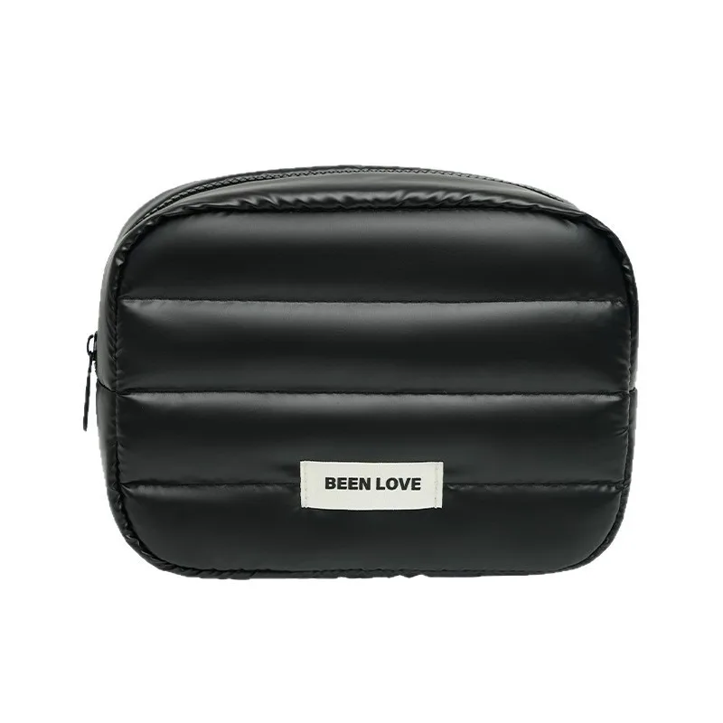 Puffer Make-up-Tasche, große Kosmetiktasche für Damen, ästhetischer Make-up-Organizer, tragbare Reißverschlusstasche, Reise-Aufbewahrungstasche – Detail 5
