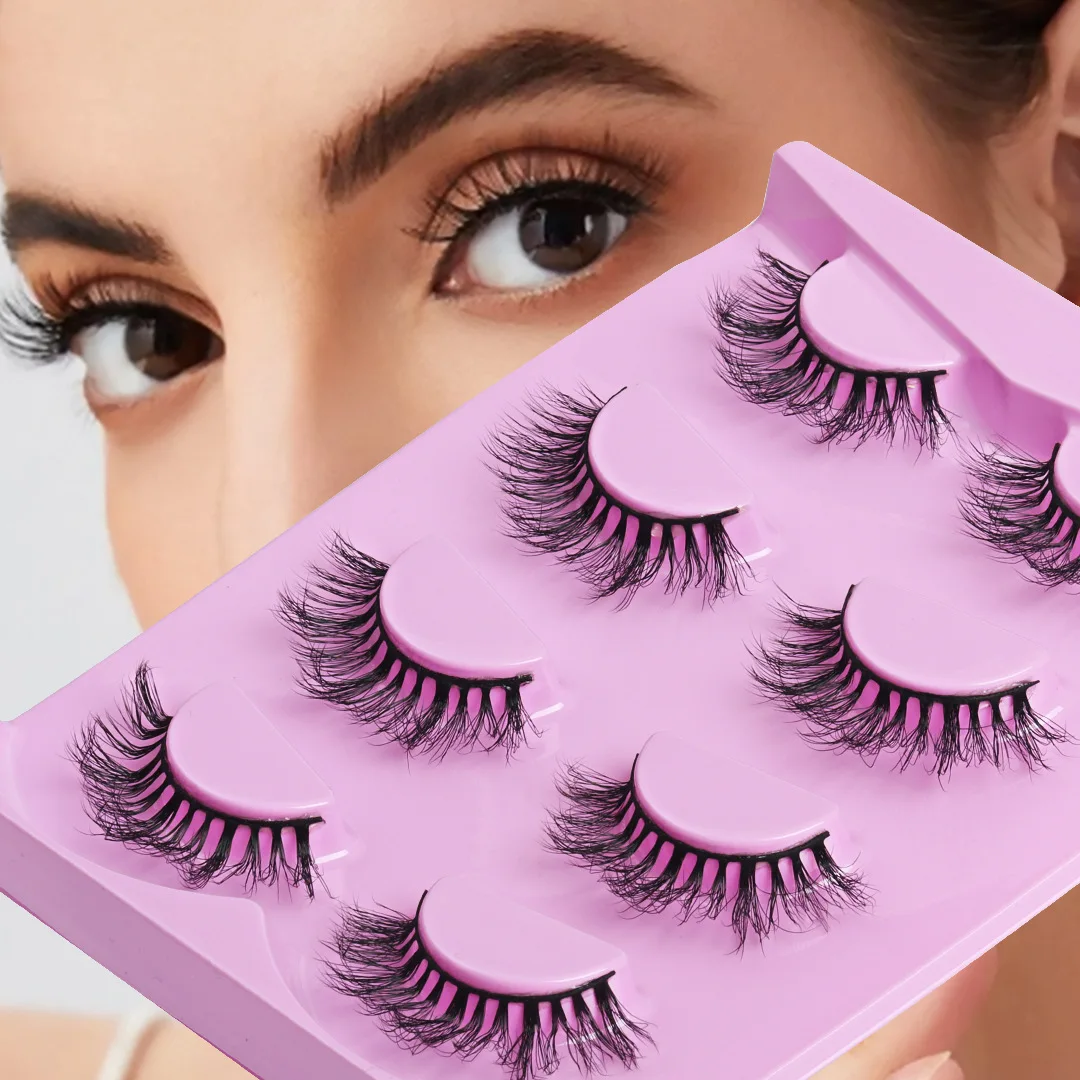 Hot selling faux mink fur false eyelashes messy and exploding, thick simulated eyelashes