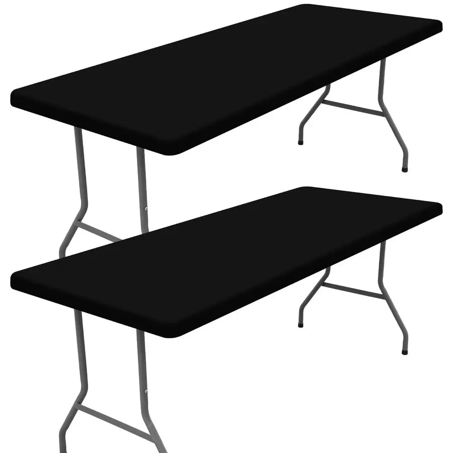 

Скатерть прямоугольная 2,4 м (8 футов), 2 шт., эластичные скатерти с резинкой для пикника, тянущиеся моющиеся чехлы для уличных столов, для кемпинга