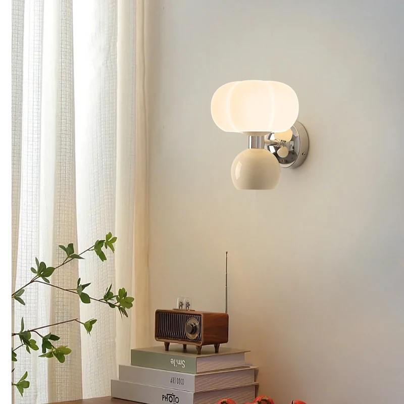 

Настенный светильник для спальни, кремовый ветер, тыква, современная простая гостиная, проход, комната, фон, стена, бесплатная проводка