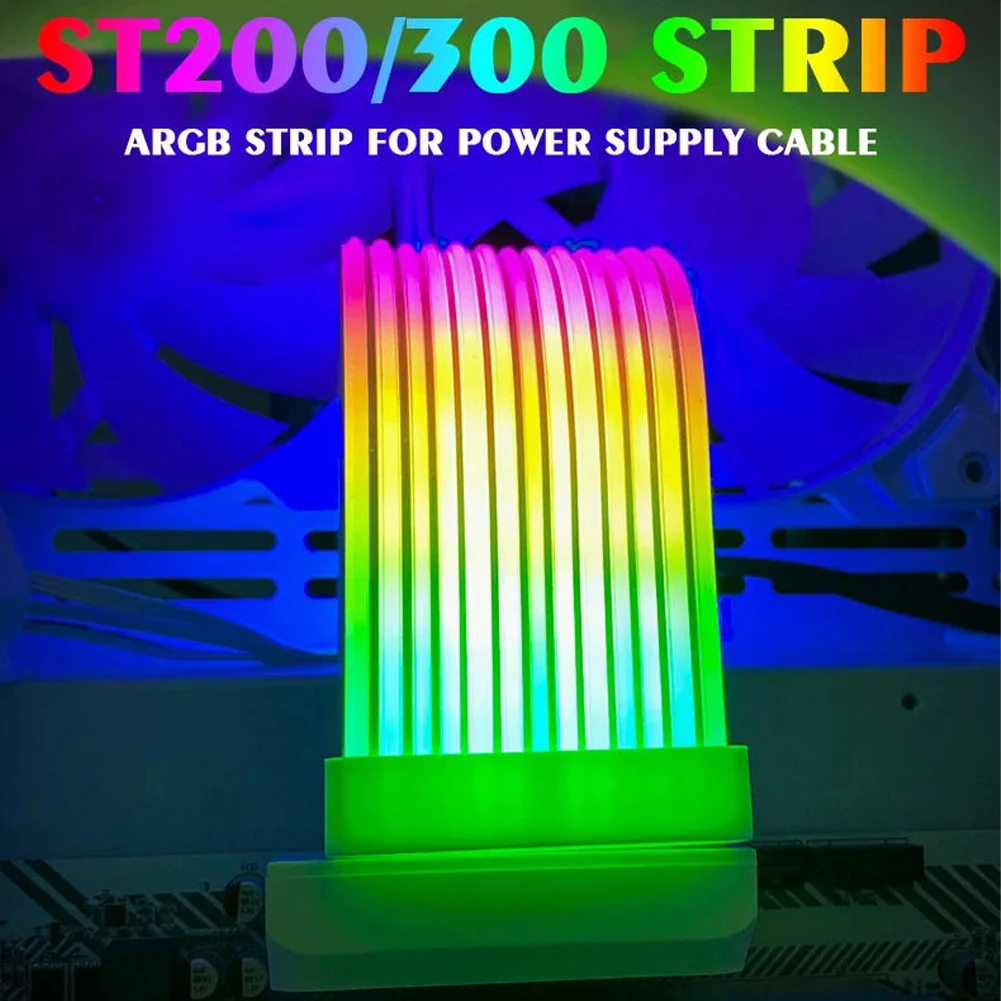 Flexible RGB LED Light Strip Bar ARGB Board Cover For Computer Power Supply ATX 24PIN GPU Video Card Cables And Case