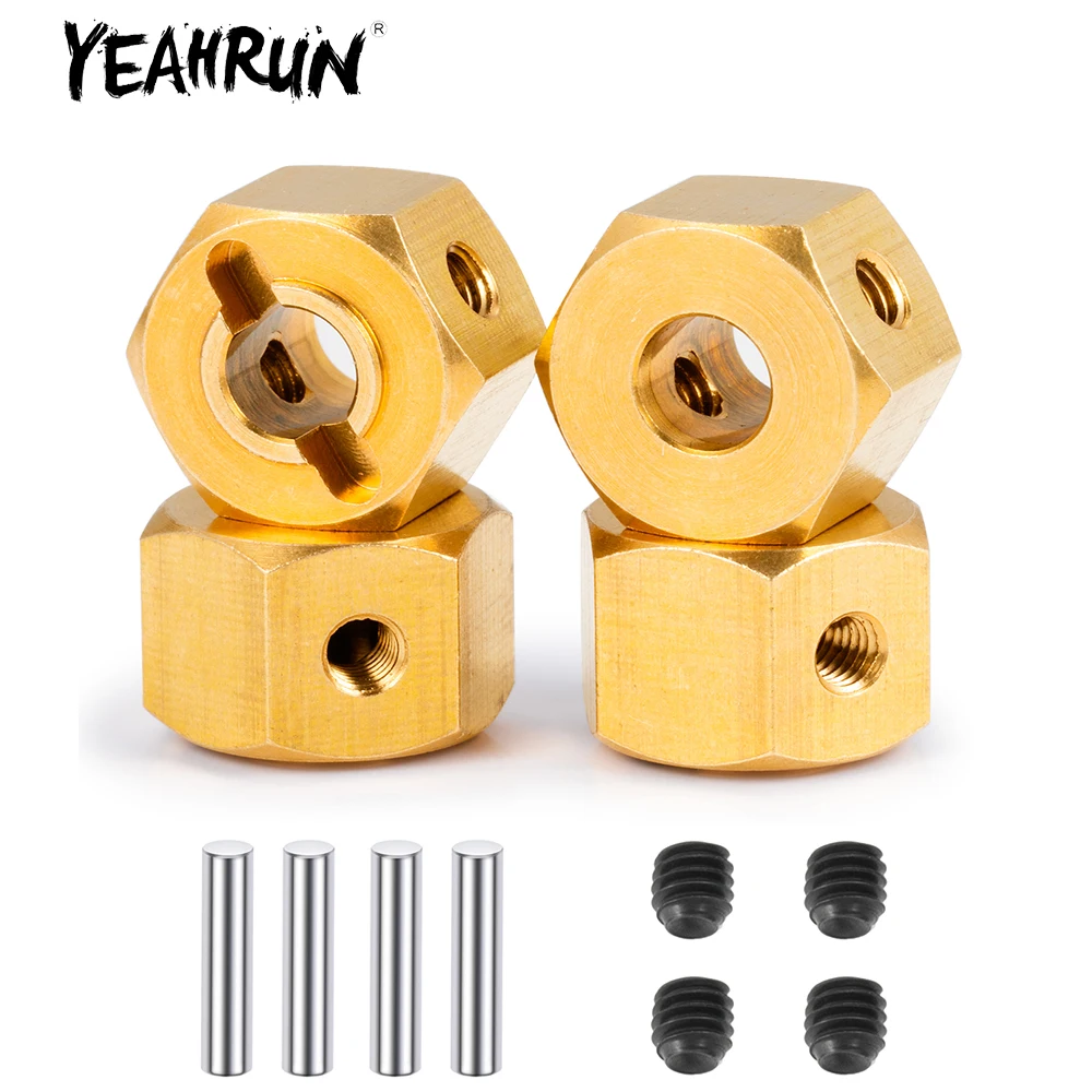 

YEAHRUN 8mm Wheel Hex Hub Adapter Extended 10mm 12mm Adapter with Steel Stub Axles for 1/10 Redcat Ascent RC Crawler Car Parts