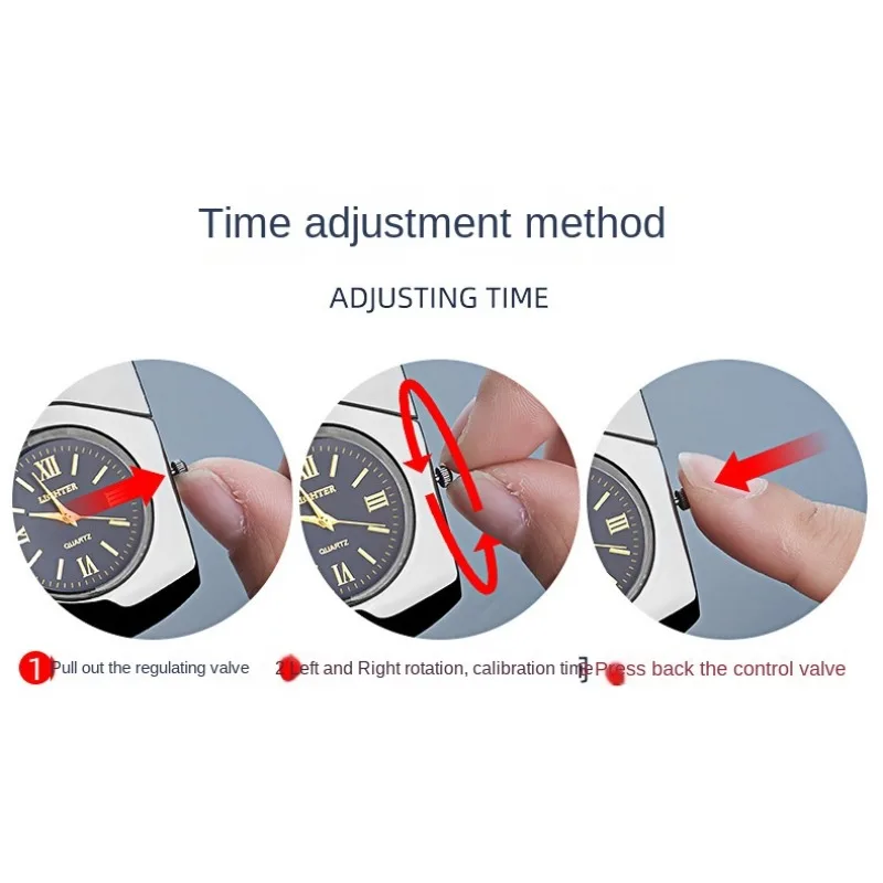 Creative Colorful Lights Watch Smart Dual Arc Rechargeable Lighter Creative Metal Windproof Cigarette Lighter,gift for man