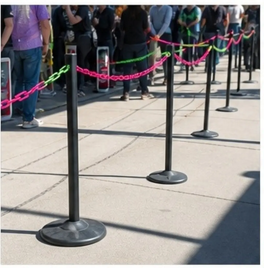 2Pcs Lightweight Industrial Plastic Barrier Chain Uv-Proof for Indoor Outdoor Crowd Management Clothing Bag Hanging Chain Strap