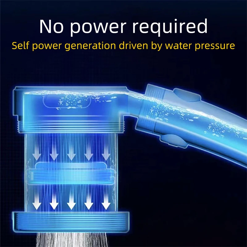 LED Temperature Sensor Shower Head with Filter 3/7 Colors Change Colorful Fan Spray Nozzle High Pressure Rainfall Bath Shower