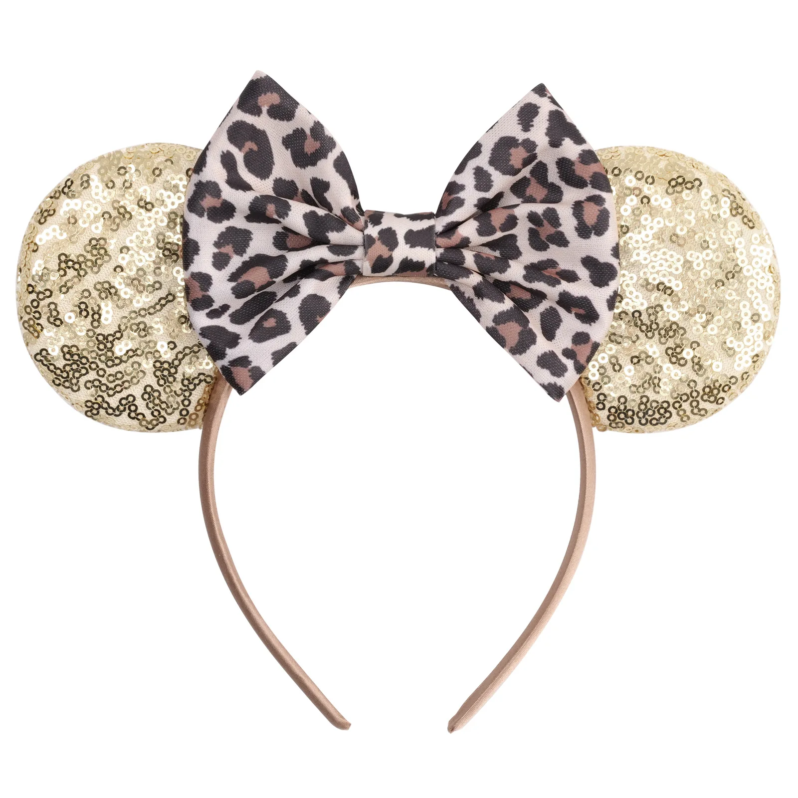 Baby-Feiertags-Glitzer-Haaraccessoire, Leopardenmuster-Stirnband, Mickey Halloween Weihnachts-Stirnband – Detail 3