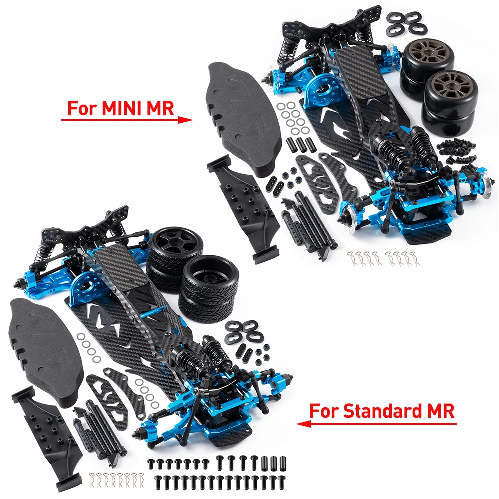 AXSPEED Metal&CF Chassis Frame Assembled Set MR Middle-Engine, Rear-Drive for 1/10 Sakura D5 Upgrade Parts